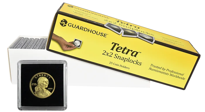 Small Dollar 2x2 Tetra Snaplock Coin Holder - 25 per pack