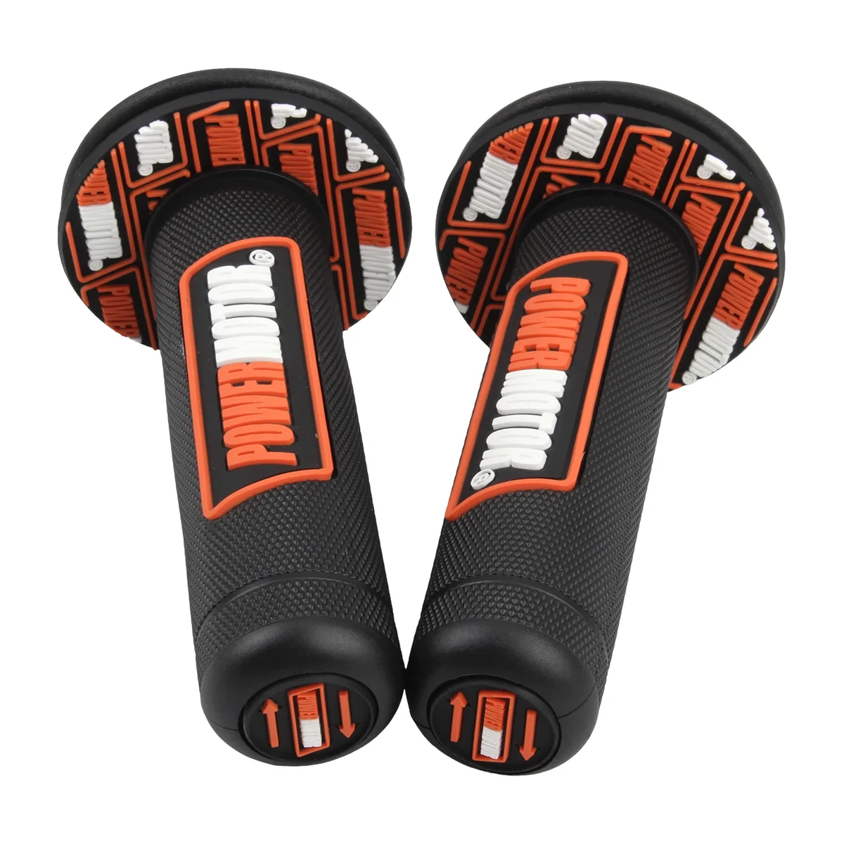 Motocross-style rubber handlebar grips for 22 mm bars, pair — representative supplier photograph