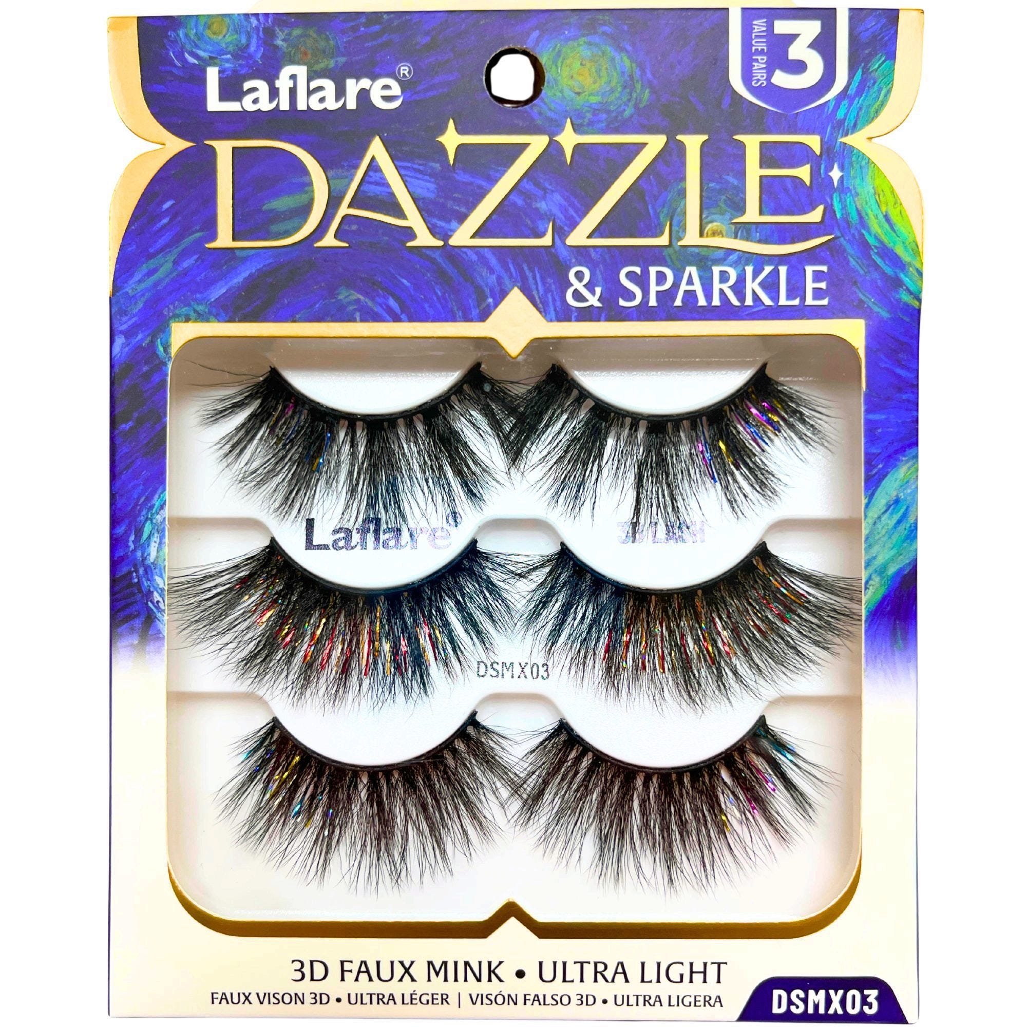 Bulk 40-Pack: LaFlare Dazzle & Sparkle 3D Glam Tinsel Enhanced 3 Pack Lashes