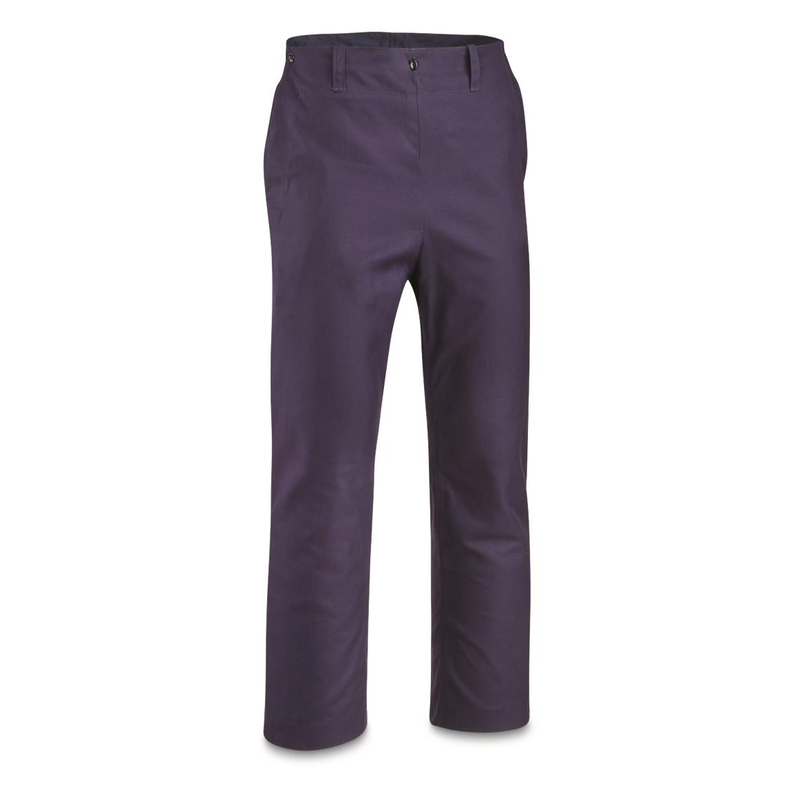 Romanian Military Surplus Cotton Work Trousers Pants, Like New — SMALL / Navy