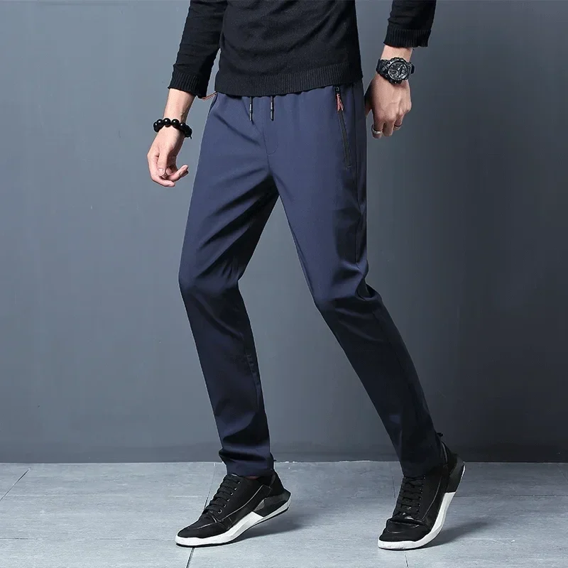 Men's slim jogger pants with elastic drawstring waist, M to 3XL — representative supplier photograph