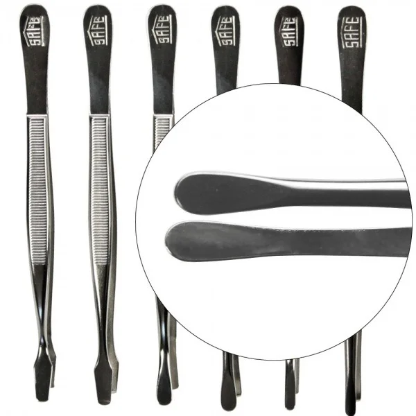Straight Tip Nickel Tongs 6"