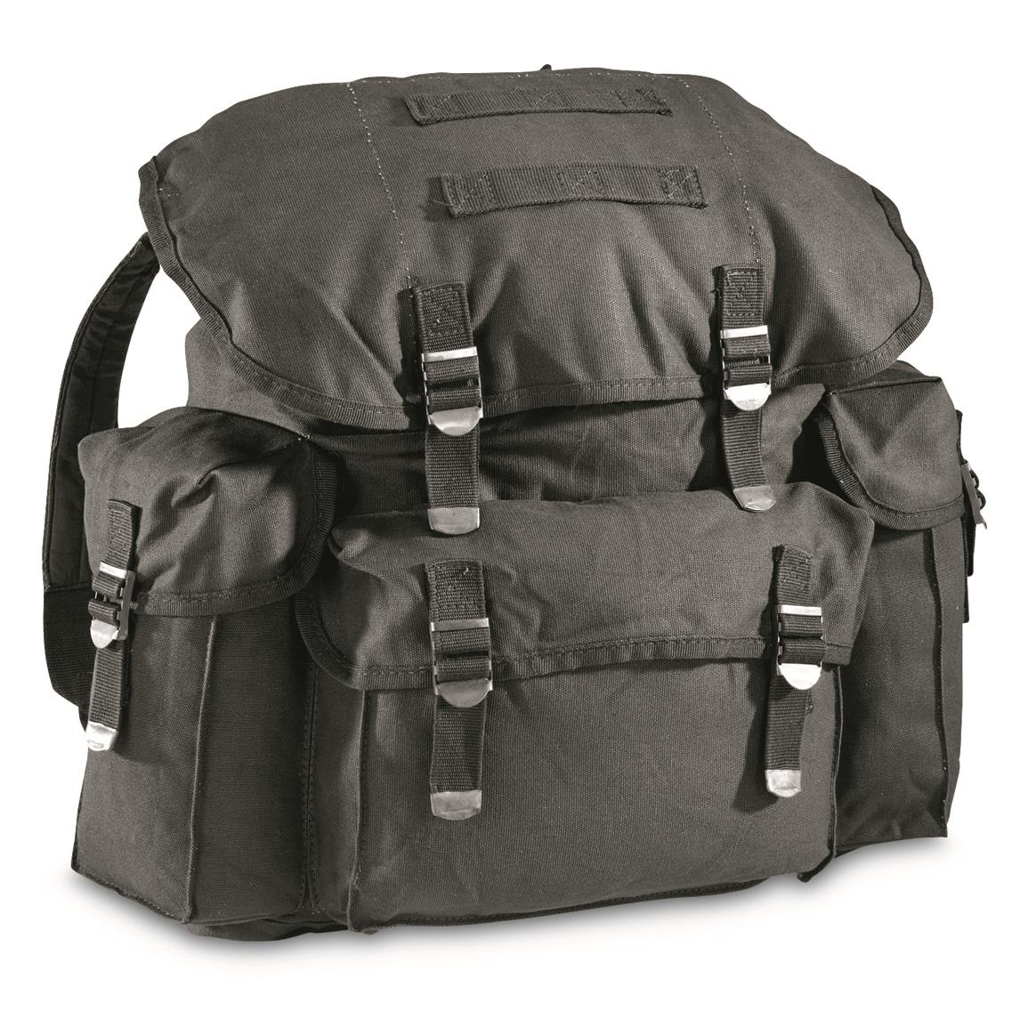 Mil-Tec Military-Style Canvas Rucksack — Black