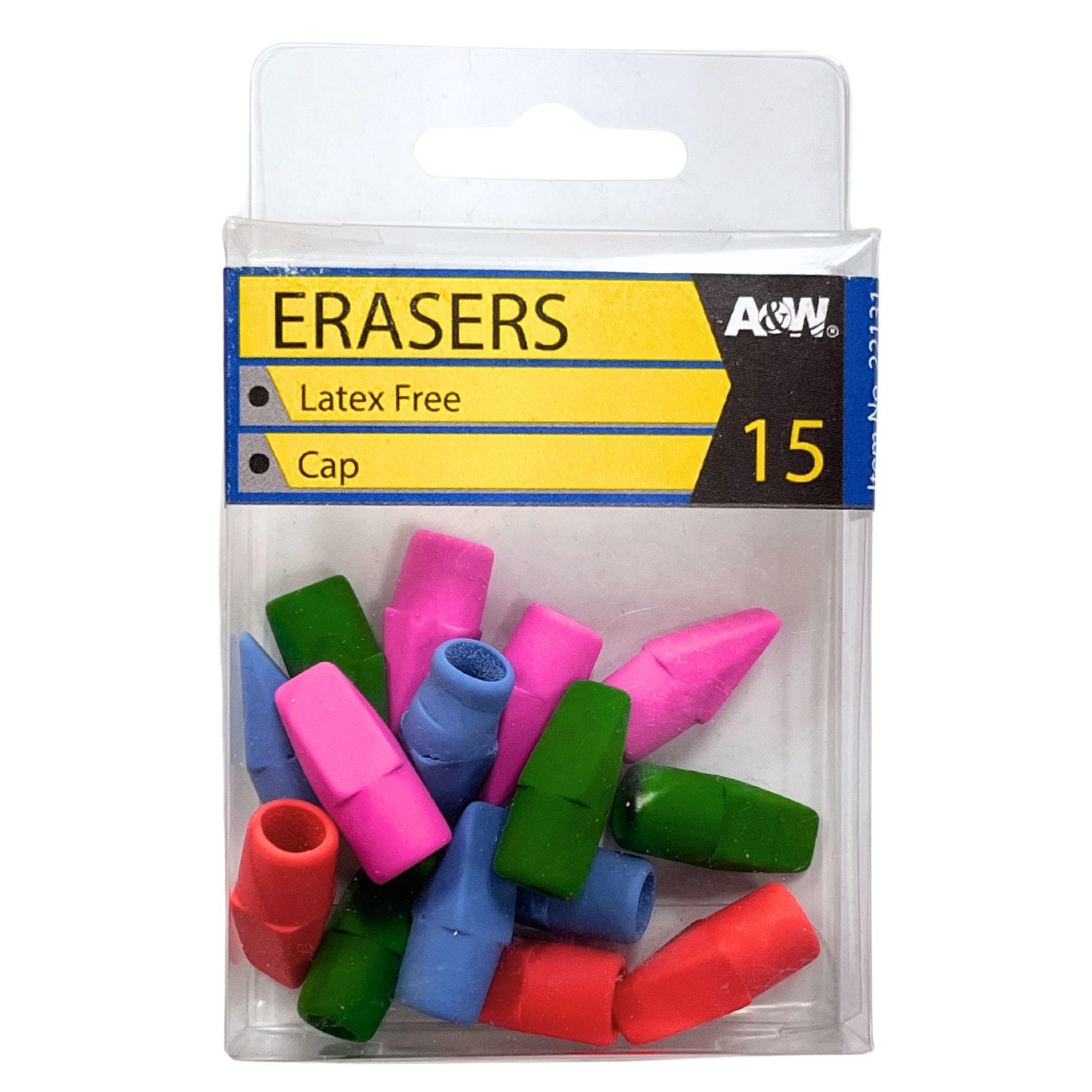 Bulk 72-Pack: 15 Piece Pencil Top Erasers