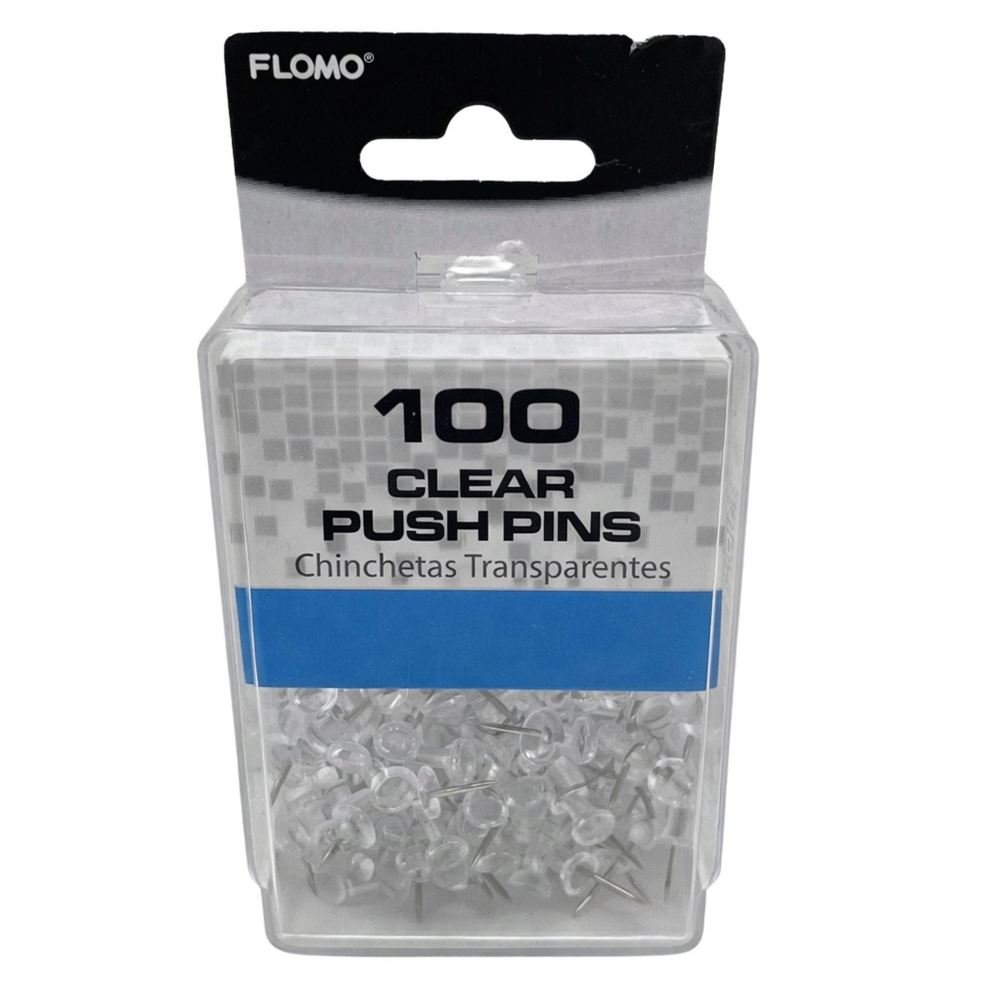 Bulk 36-Pack: Flomo 100 Count Clear Push Pins