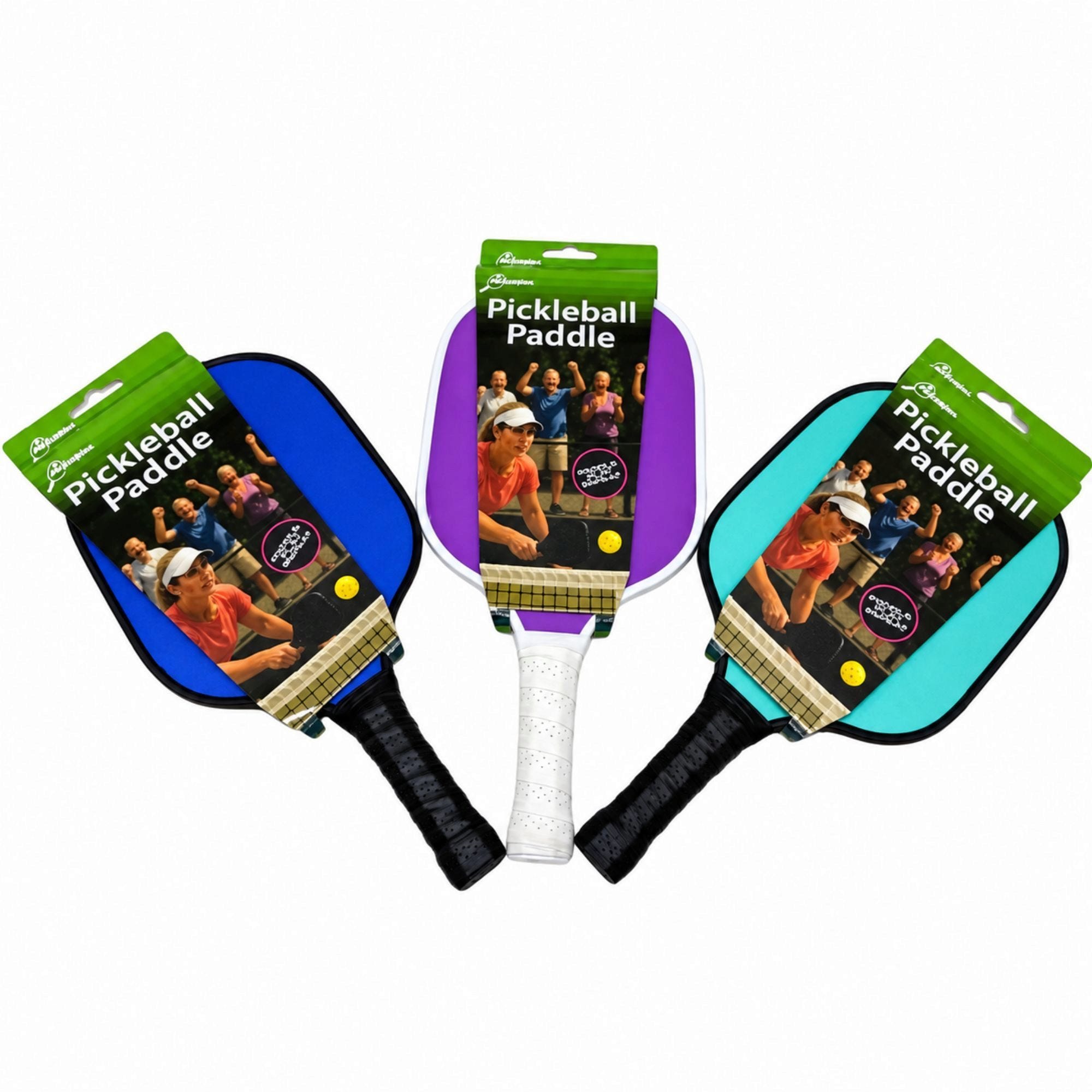 7.8" x 16" Lightweight Pickleball Paddle with 10mm Core in Assorted Solid Colors (pack of 8)