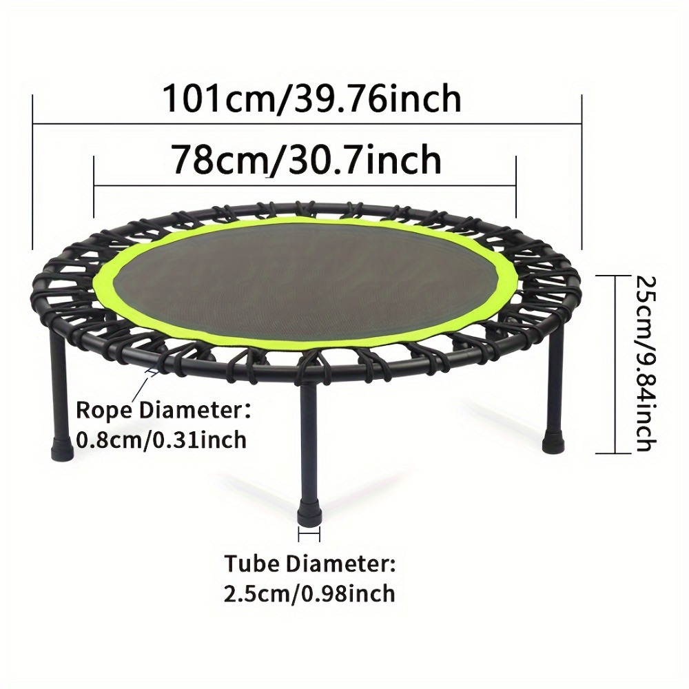 661 Lbs Fitness Trampoline Get In Shape At Home Or In The Garden With Our 40 Inch Mini Exercise Trampoline - Stable And Fun ASTM F381-16 — Black
