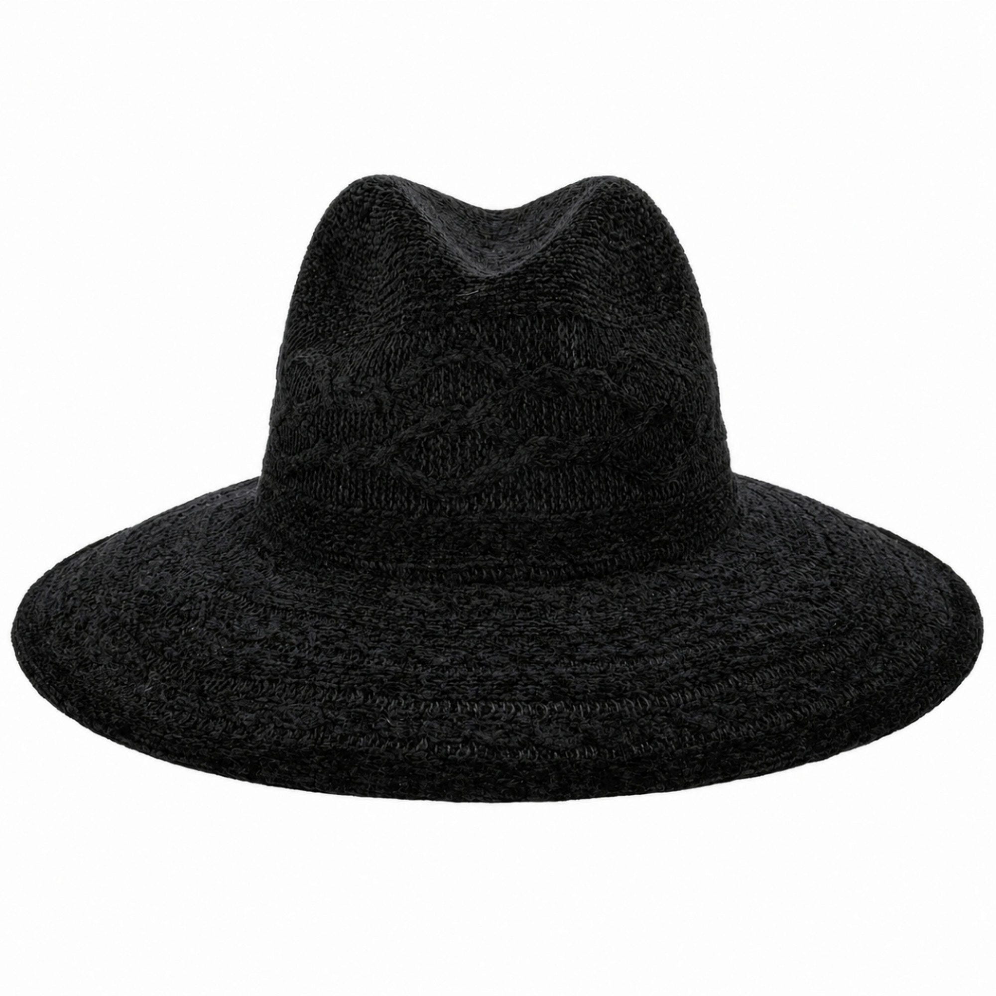 Women's Cable-Knit Fedora in Black (pack of 8)