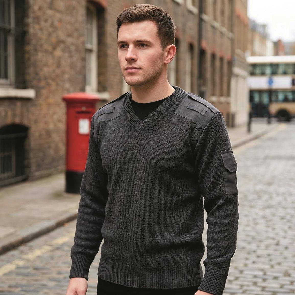 British Police Surplus Pullover Commando Sweater, New — Black / Large