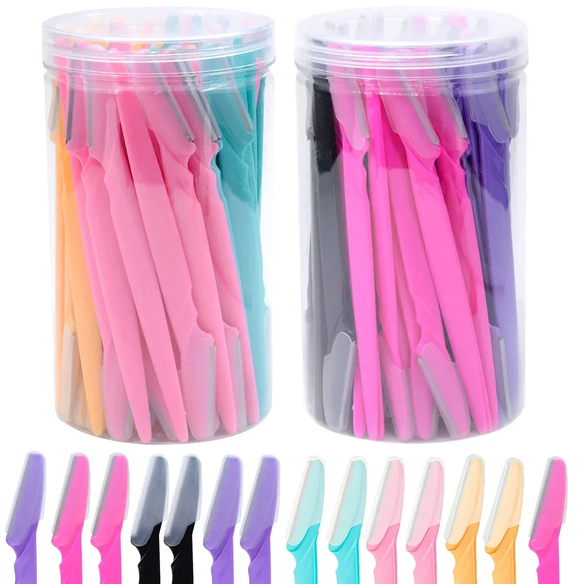 Eyebrow and face razors, 30 in a case — representative supplier photograph