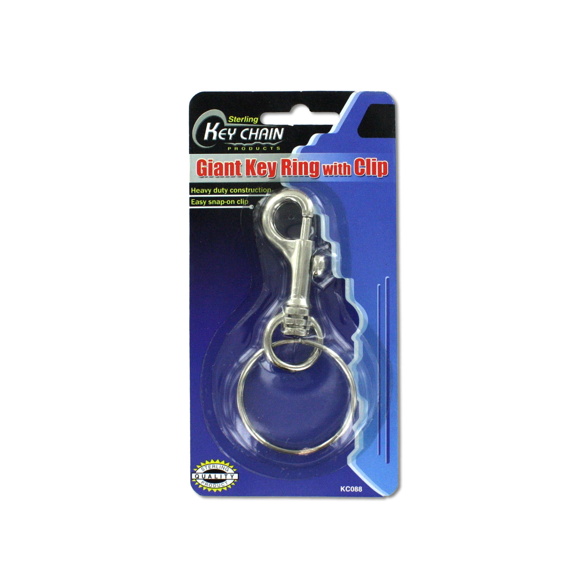 Bulk 48-Pack: Giant Key Ring with Clip