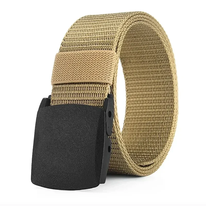Metal-free nylon web belt with plastic buckle, 120 cm