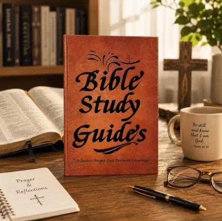 Guided Bible study journal, faux-leather hardcover, brown — representative supplier photograph