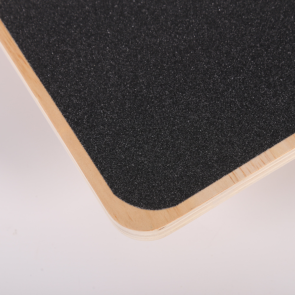 Rectangular Balance Board Wooden Fitness Equipment — Black