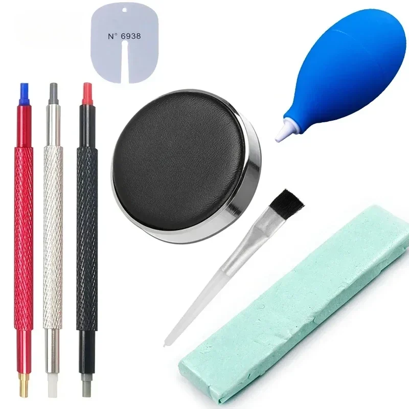 Watch hand-setting and dust-cleaning tool kit, 6 or 8 pieces — representative supplier photograph