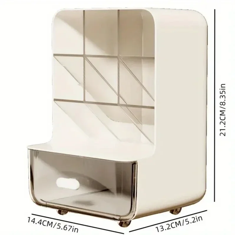 Slanted multi-slot pen holder desk organizer with drawer — representative supplier photograph