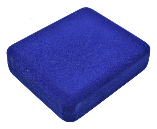 One Slab Metal Shell Slab Box - Blue Velour