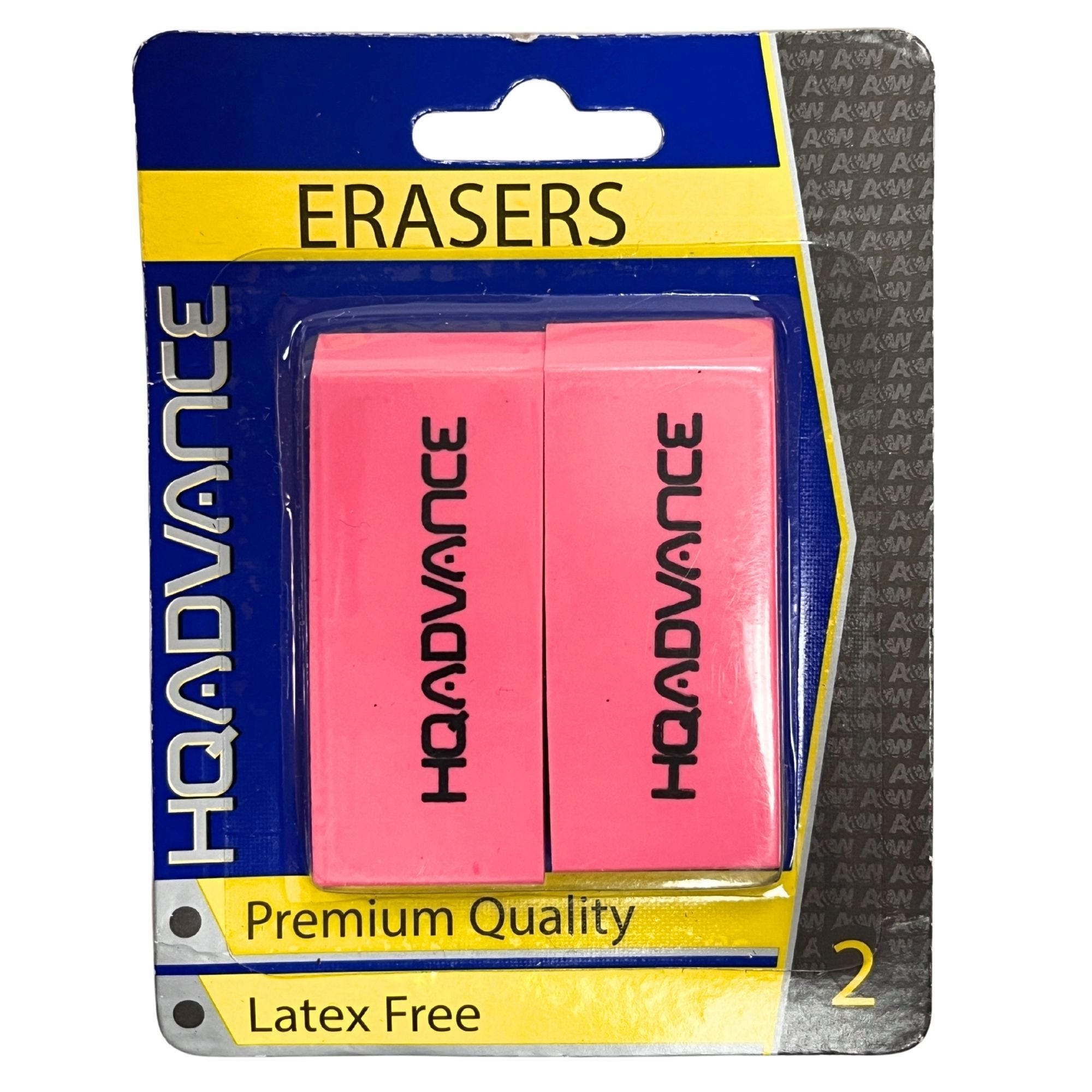 Bulk 54-Pack: HQ Advance 2 pack Premium Quality Latex Free Erasers