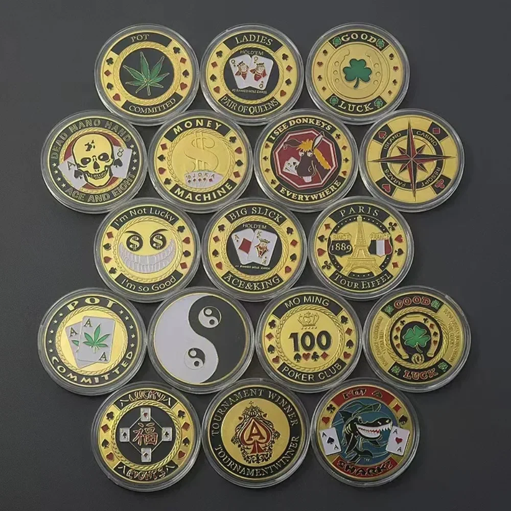 Poker card guard tokens — decorative, 24 designs
