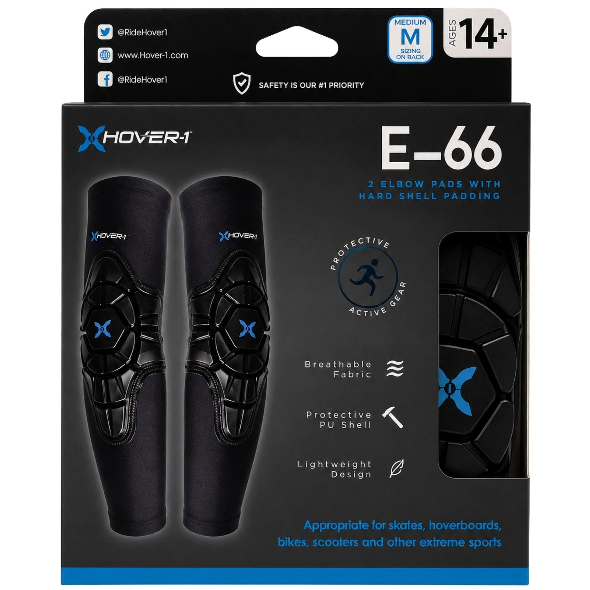 Hover-1 E-66 Hardshell Elbow Pads Size M (pack of 7)