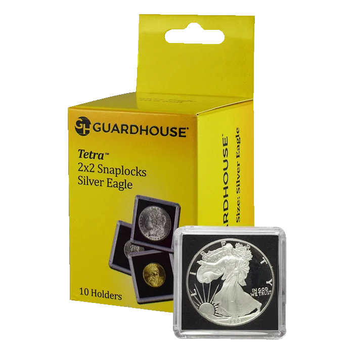 American Silver Eagle 2x2 Tetra Snaplock Coin Holder - 10 per pack