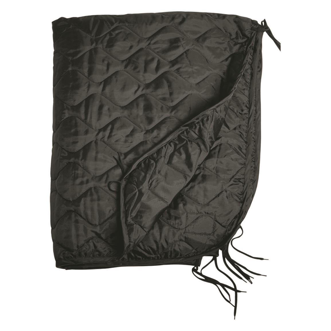 Mil-Tec Poncho Liner, Black — Black / with stuff sack