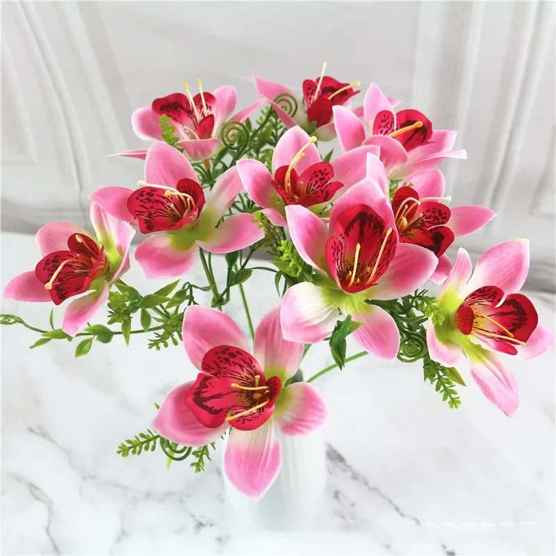 Artificial orchid bouquet, 10 stems, about 30 cm tall — representative supplier photograph