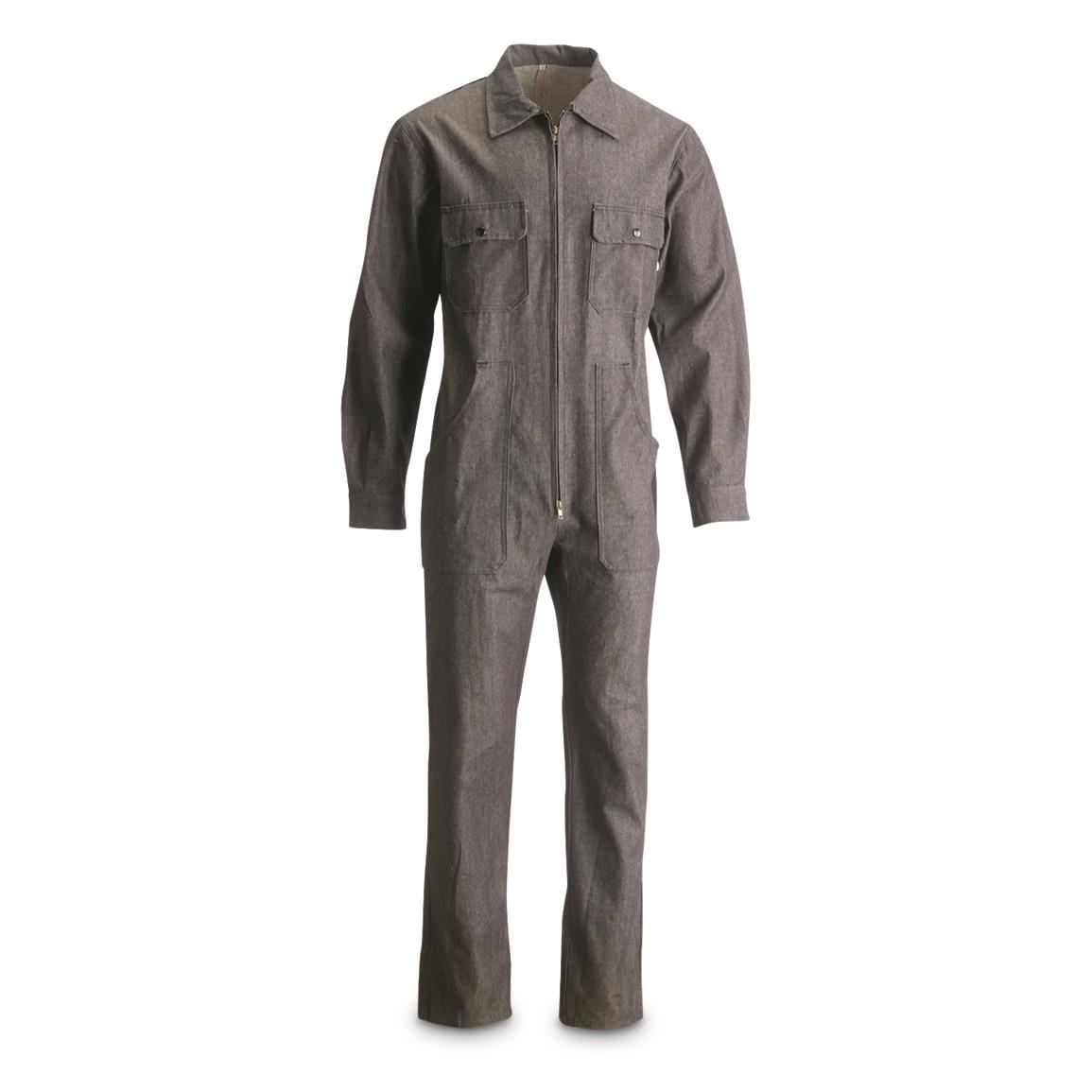 Greek Municipal Surplus Denim Coveralls, New — Black / 3XL