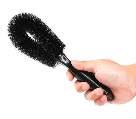 Soft microfiber wheel and rim cleaning brush, black — representative supplier photograph