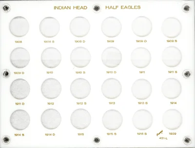 Indian Head Half Eagles (1908-1929)