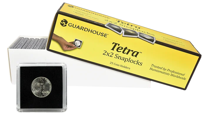 Nickel, $5 Gold 2x2 Tetra Snaplock Coin Holder - 25 per pack