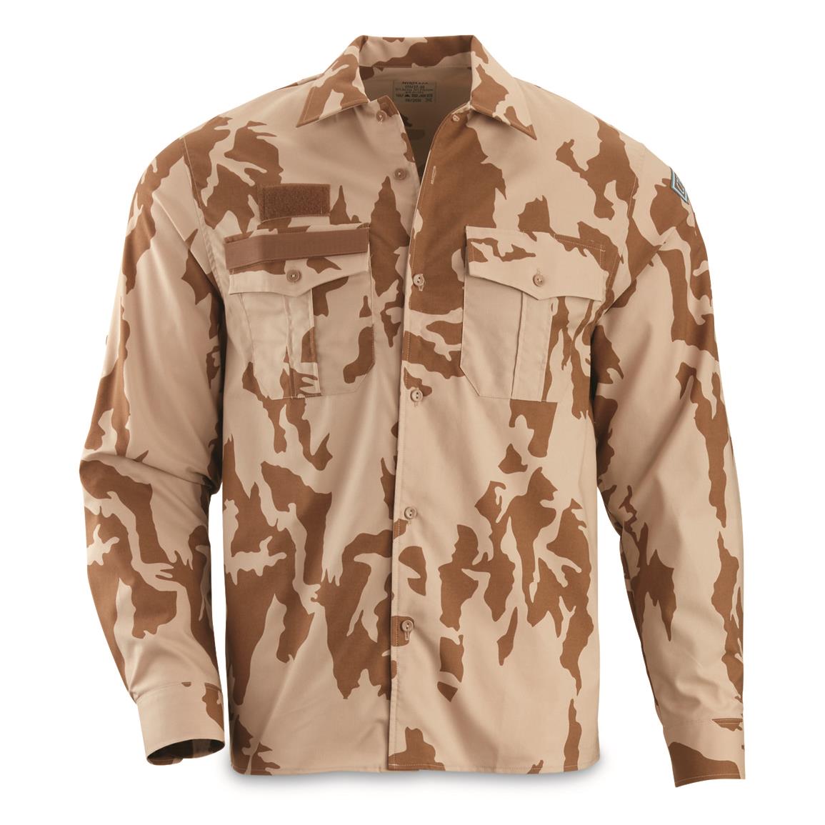Czech Military Surplus Long Sleeve Field Shirt, New — Desert / Medium