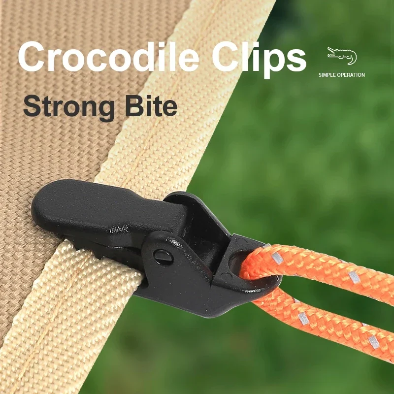 Tarp and tent crocodile clips, 10 or 20 pack — representative supplier photograph