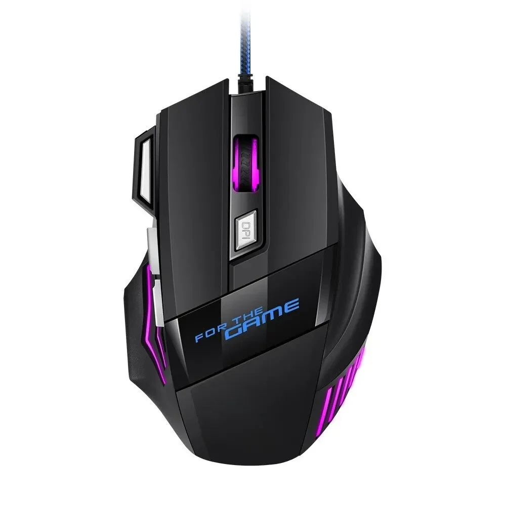 Wired gaming mouse with colour-changing backlight, 7 buttons — representative supplier photograph