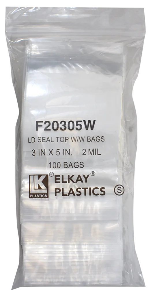 Zip Lock Bag - Write On - 3x5 (2 Mil)