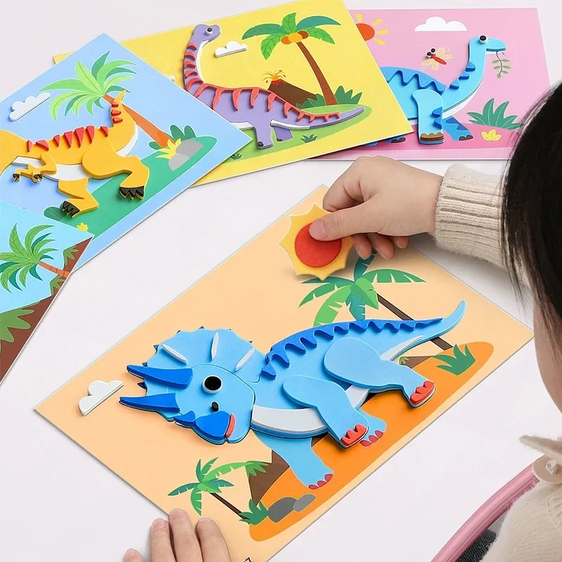 Foam 3D sticker art set, 10 boards, assorted designs — representative supplier photograph