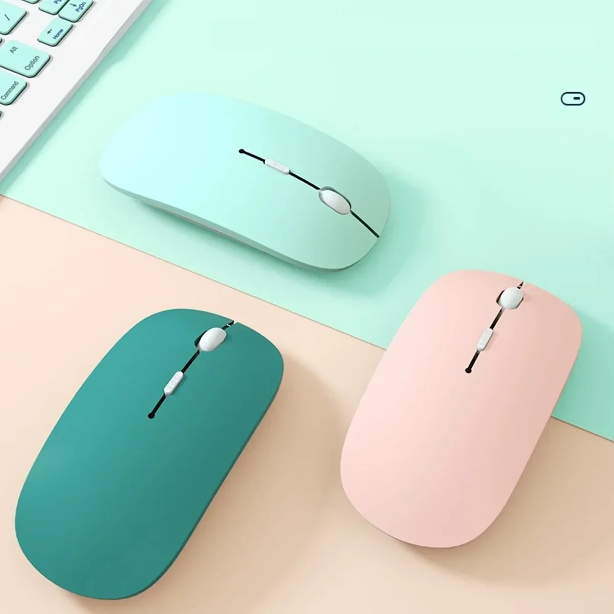 Slim wireless Bluetooth mouse with quiet buttons, 3 DPI settings — representative supplier photograph