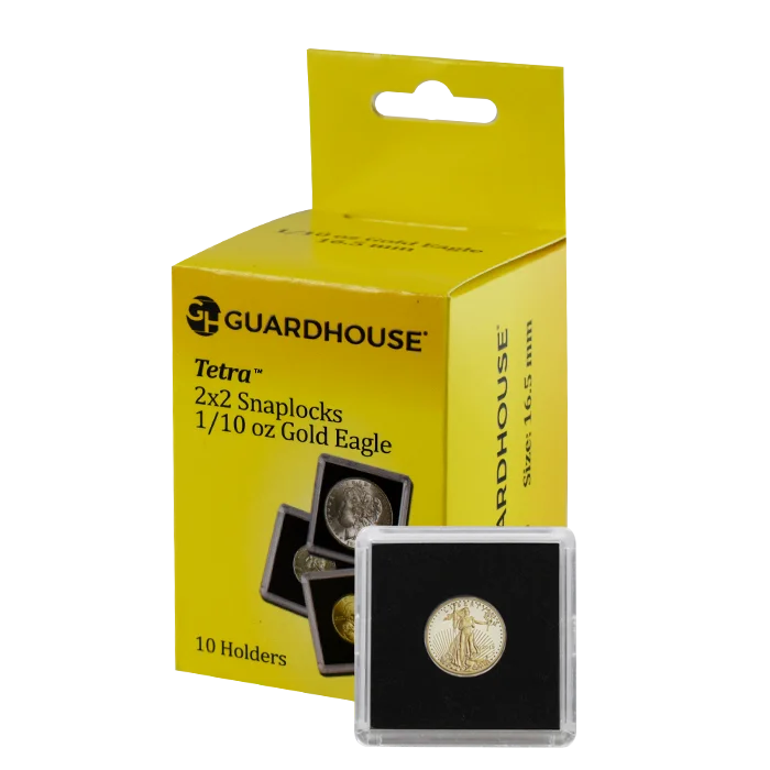 1/10 Oz American Gold Eagle 2x2 Tetra Snaplock Coin Holder - 10 per pack
