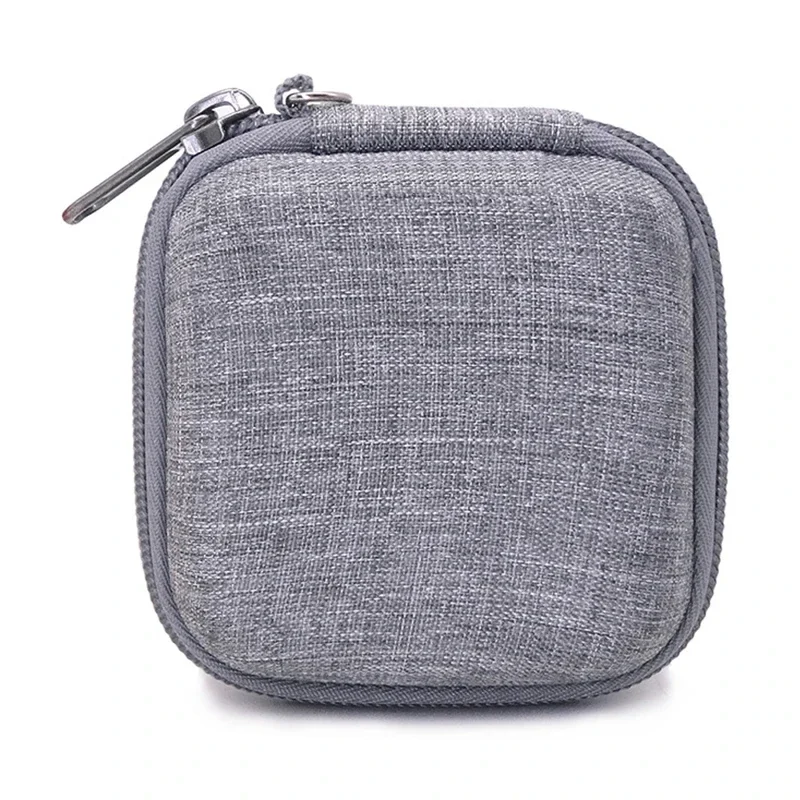 Zip case for earphones, cables and chargers, square with mesh pocket — representative supplier photograph
