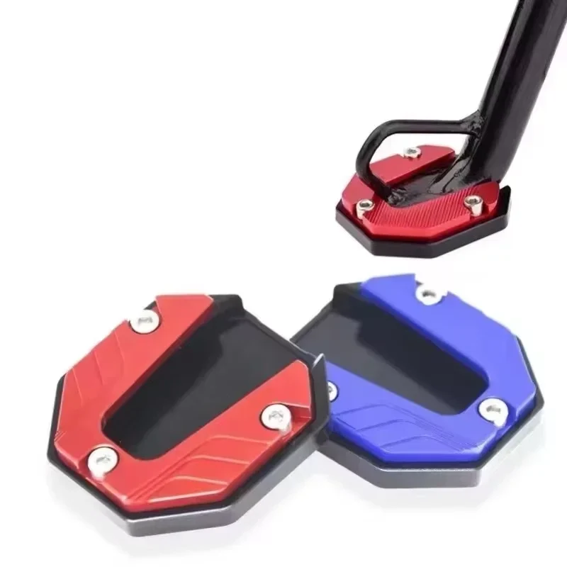Kickstand foot extension pad for motorcycles and scooters, aluminium — representative supplier photograph