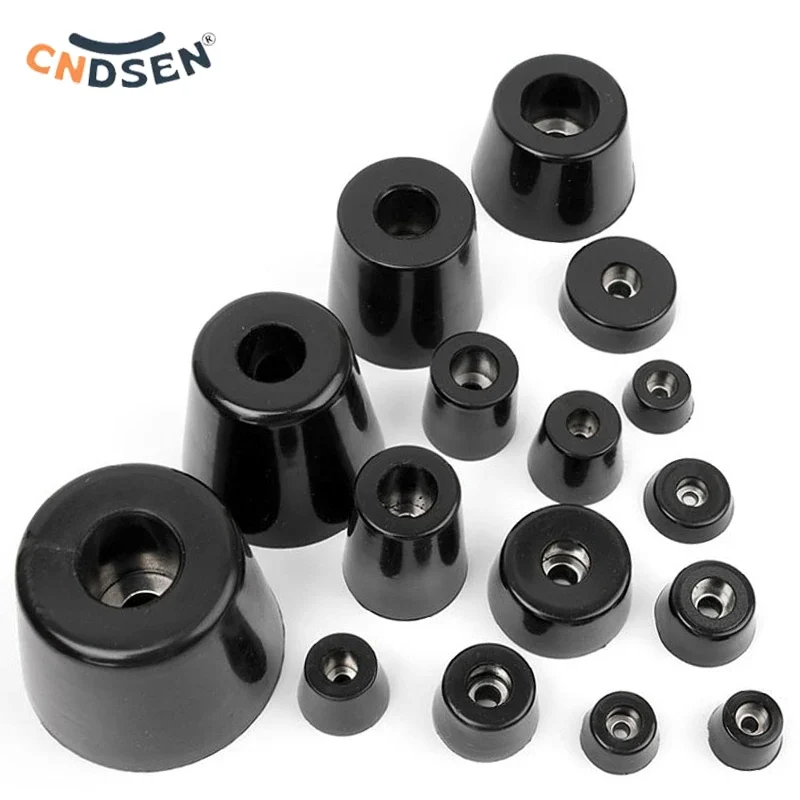 Black rubber feet for furniture, speakers and equipment — representative supplier photograph