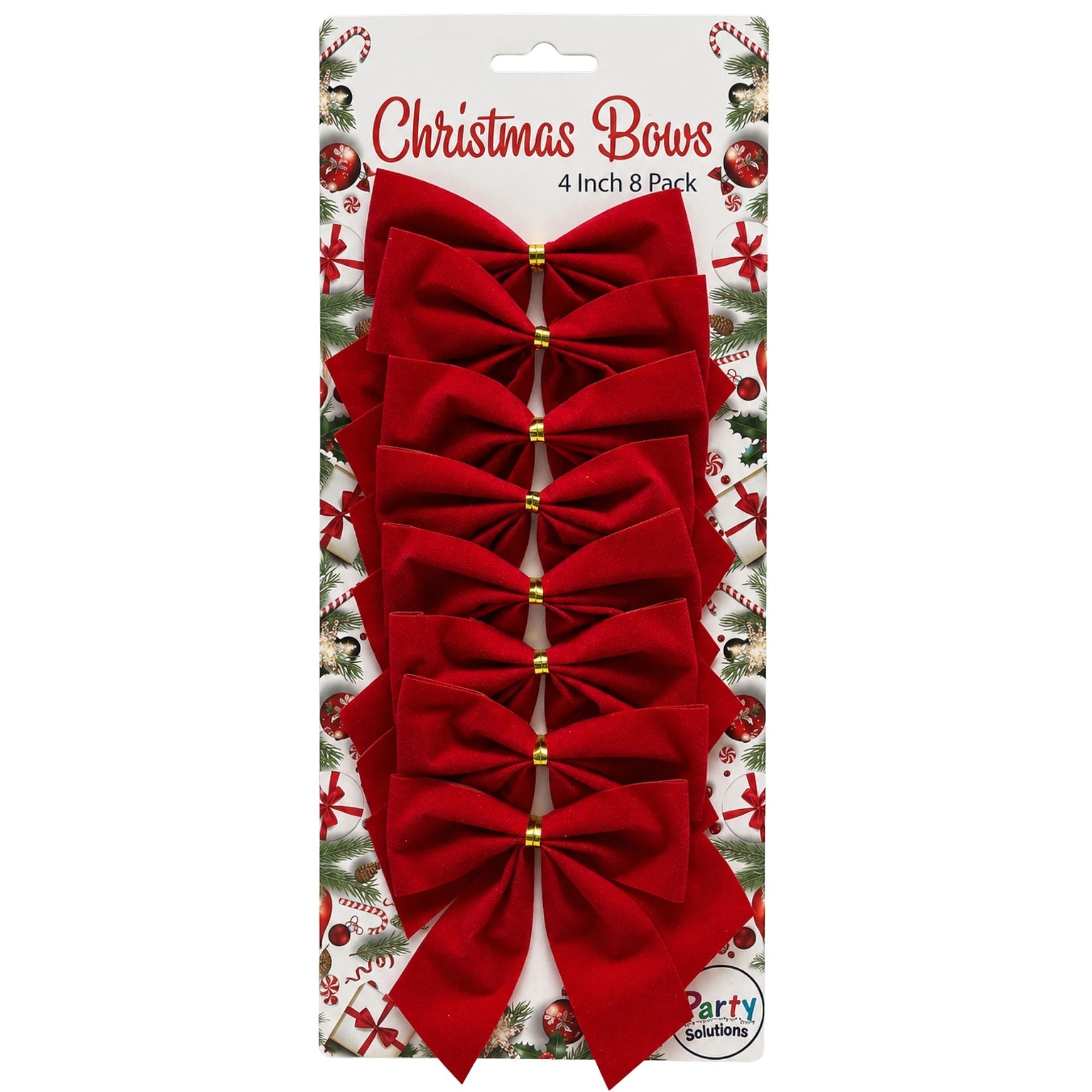 Bulk 37-Pack: Party Solutions Red 3.5" Christmas Bows 8 Pack