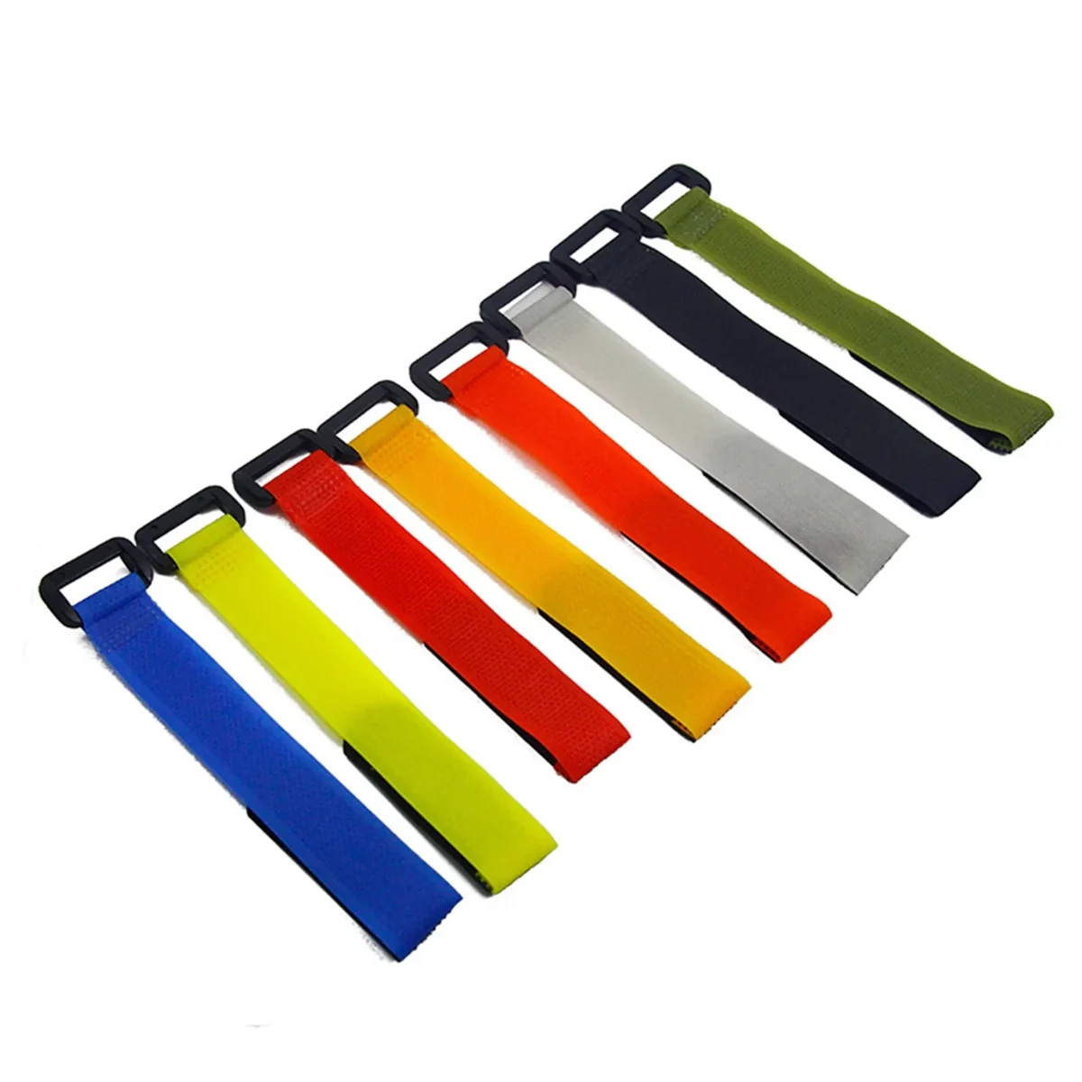 Hook-and-loop fishing rod ties, 12.5 cm, pack of 10 — representative supplier photograph