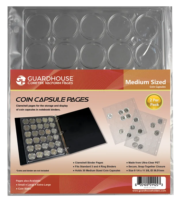 Coin Capsule Page - Medium (PET Vac Form)