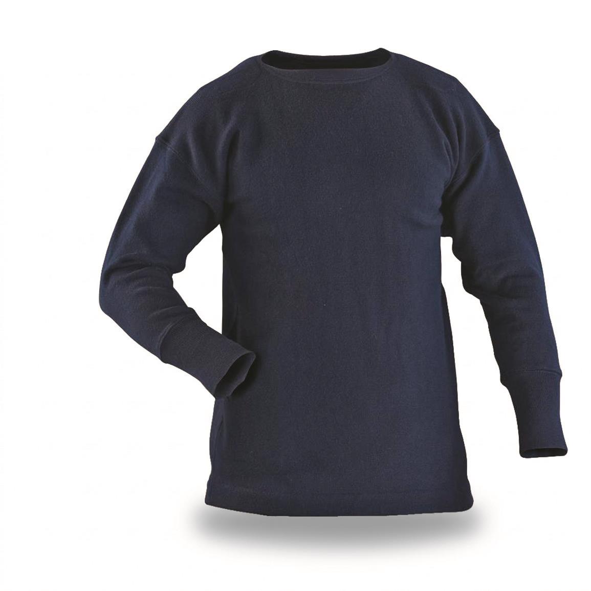 Italian Military Surplus Wool Sweater, New — Navy / XL