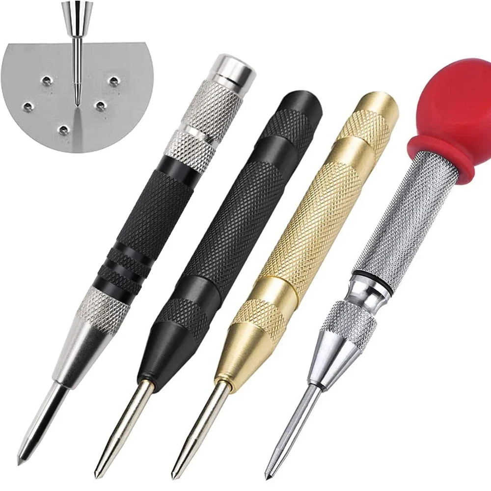 Automatic spring-loaded center punch for metal and wood — representative supplier photograph