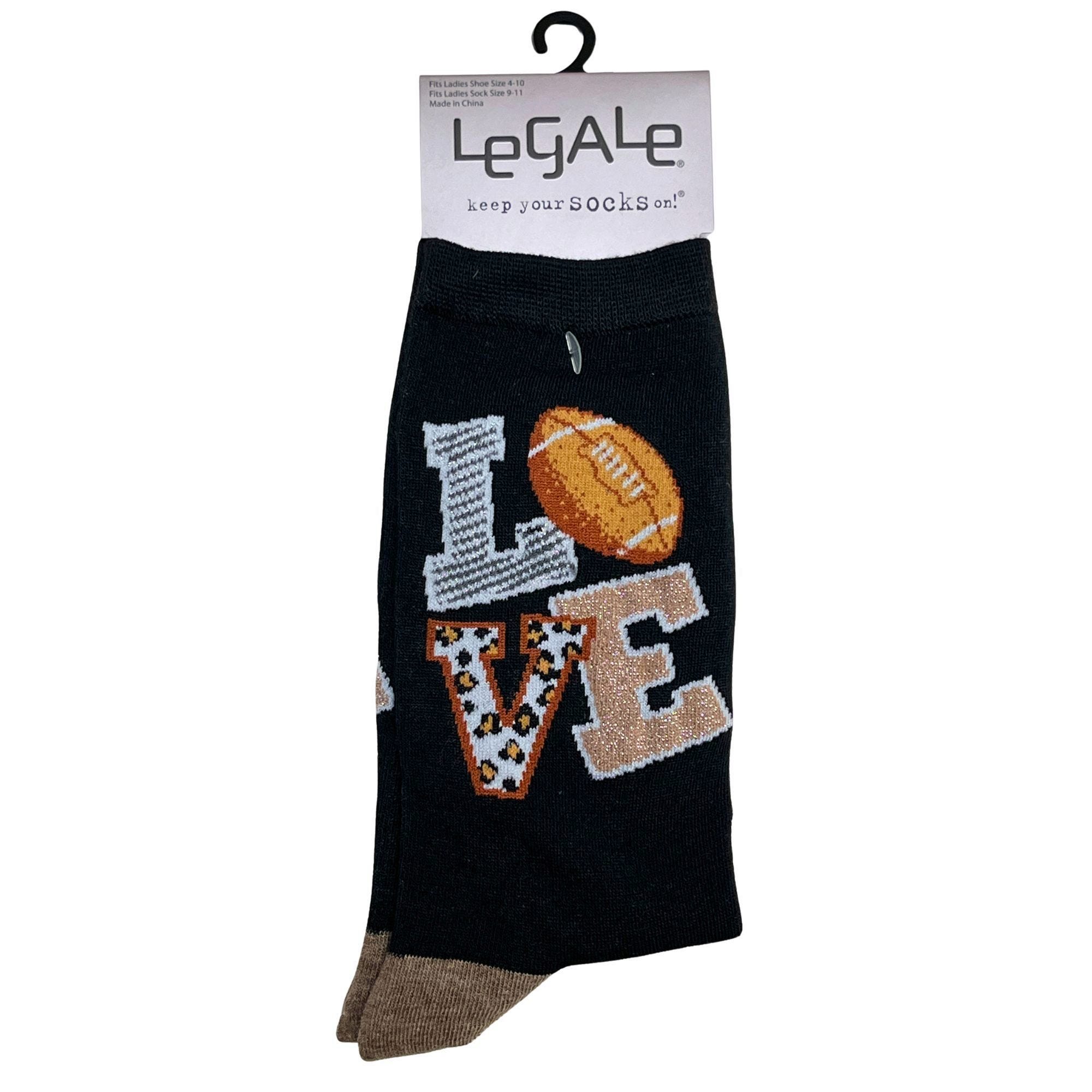 Bulk 24-Pack: Legale 1 Pair Plush Socks Duo Layer Love Football One Size