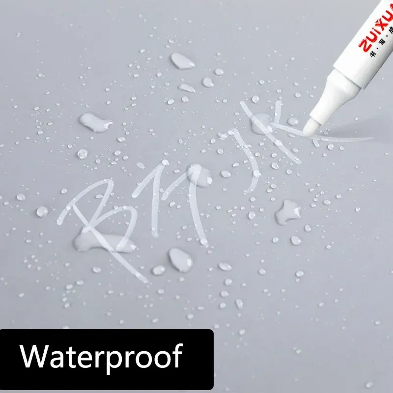 White oil-based paint marker pens, 2 mm tip, packs of 1, 3 or 5 — representative supplier photograph