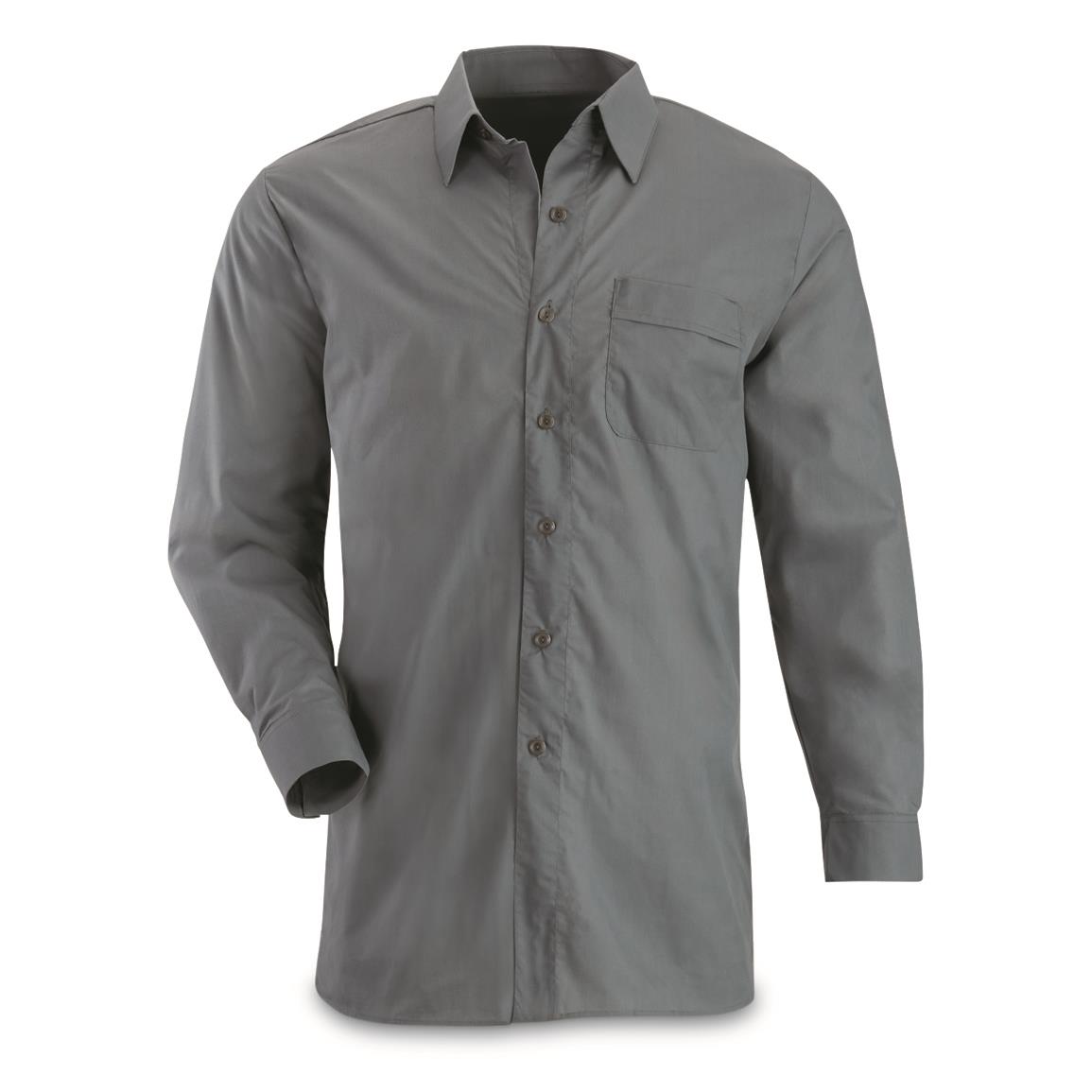 Romanian Municipal Police Chambray Long Sleeve Service Shirt, New — SMALL / Gray