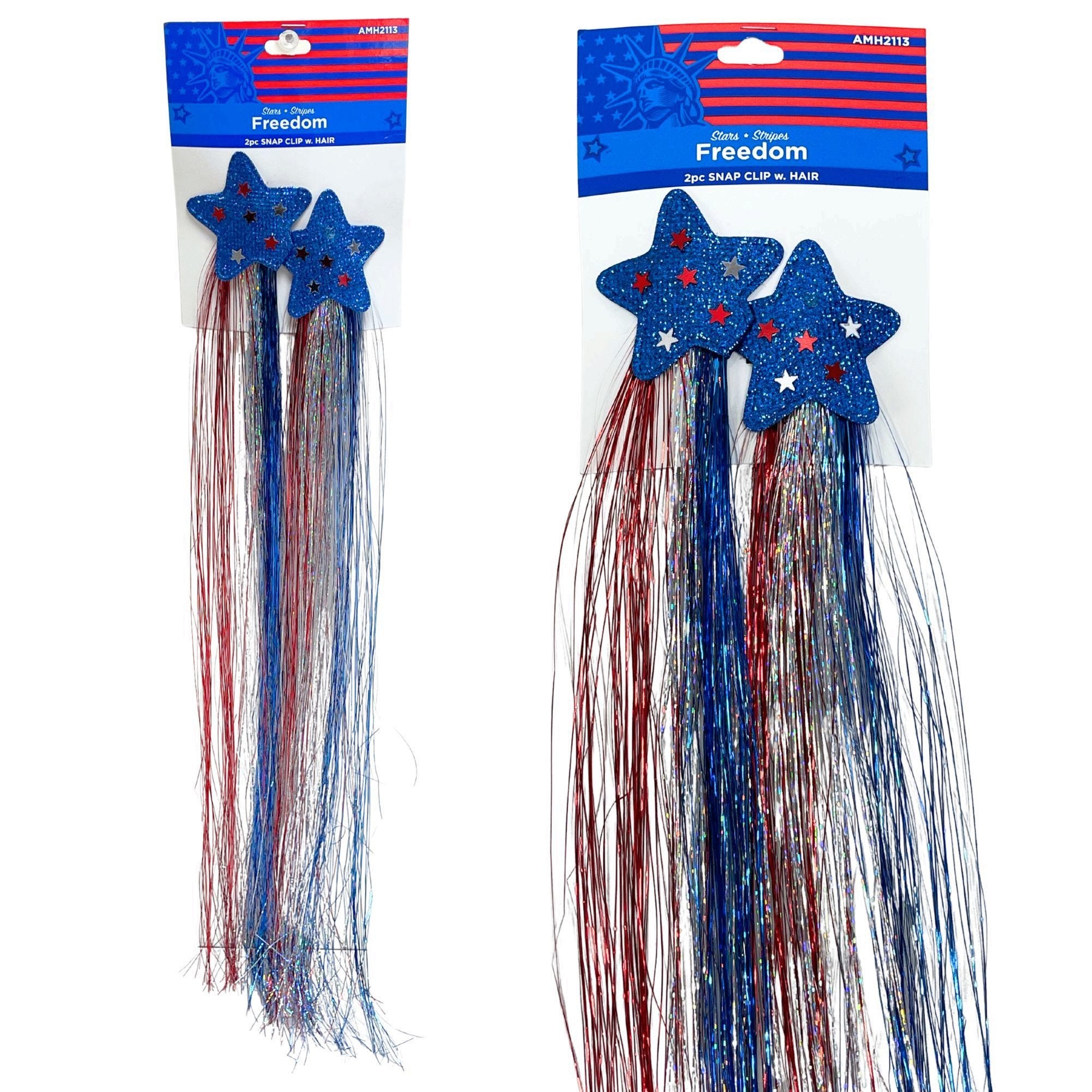 Bulk 48-Pack: Expressions Americana Stars & Spangles Hair Clip